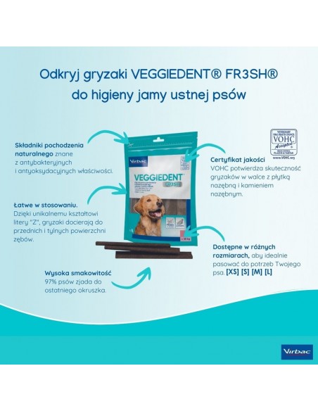 Veggiedent FR3SH dla średnich psów 10-30 kg [M] - Virbac