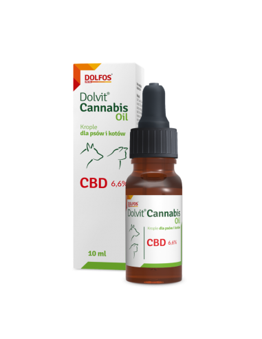 Olejek CBD Dolvit Cannabis dla Psów i Kotów - 10 ml Wsparcie Zdrowia z Kannabidiolem