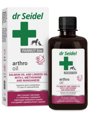 Olej Arthro Dr. Seidel 250 ml - Wsparcie Metabolizmu Stawów dla Psów i Kotów