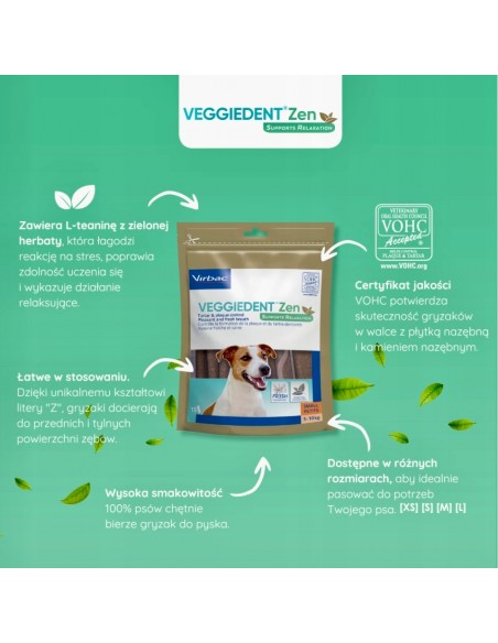 VEGGIEDENT ZEN S (5-10 kg) 15 gryzaków dentystycznych + ŁAGODZENIE STRESU