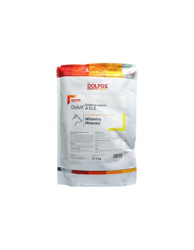Dolvit Fosforan wapnia AD3E 1000 g proszek- Dolfos