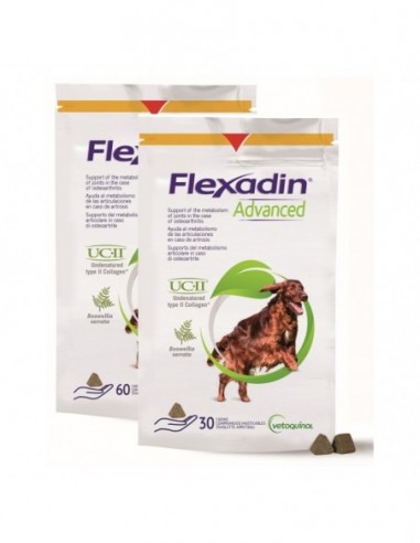 Flexadin Advanced 60 kęsów - kolagen typu II dla psów - Vetoquinol